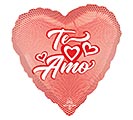 17&quot; PKG RED AND WHT TE AMO HEART BALLOON