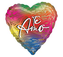 17&quot; PKG RAINBOW TE AMO HEART BALLOON