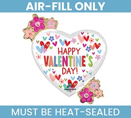 14&quot;FLAT HVD HEARTS  DAISIES MINI