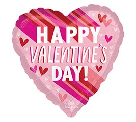 9&quot;INFLATED HVD STRIPES ON STRIPES HEART