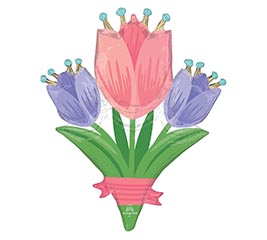 38&quot;PKG SPRING CHEER TULIPS FLOWER SHAPE