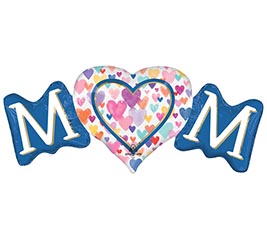 14&quot;INFLATED MOM SPRINKLED HEARTS MINI