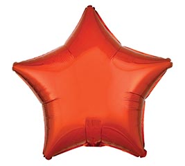 19&quot; PACKAGED STAR. SOLID MET ORANGE STAR