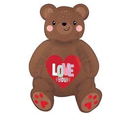 20&quot;PKG SATIN LOVE YOU BEAR SITTING