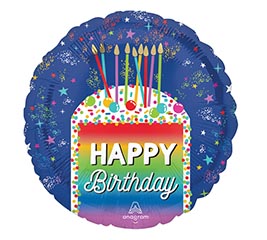 17&quot;PKG HBD RAINBOW SLICE BIRTHDAY