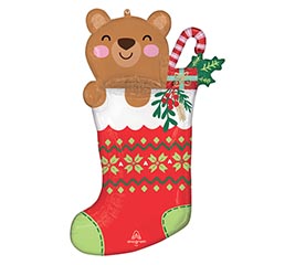 32&quot;PKG BEARY CHRISTMAS STOCKING SHAPE