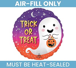 9&quot; FLAT HAL SATIN TRICK OR TREAT GHOST