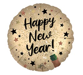 17&quot; SATIN NATURAL SPARKLE HAPPY NEW YEAR