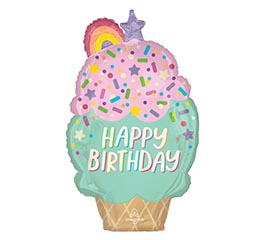 30&quot;PKG ICE CREAM PARTY BIRTHDAY SHAPE