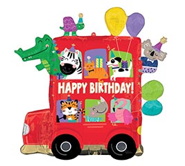 28&quot;PKG PARTY BUS BIRTHDAY SHAPE