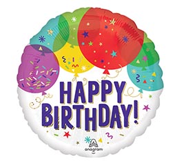 17&quot;PKG HAPPY BIRTHDAY BALLOONS