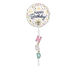 69&quot;PKG HBD CONFETTI SPRINKLE AIRWALKER