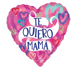 17&quot; TE QUIERO MAMA LATERED HEARTS HEART