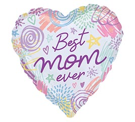 17&quot; SWEET SCRIBBLES BEST MOM EVER HEART