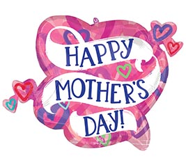 28" PKG HMD LAYERED HEARTS SUPERSHAPE