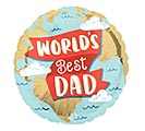 Related Product Image for 17&quot; DAD WORLD&#39;S BEST DAD GLOBE ROUND 