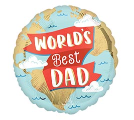 9&quot; INFLATED WORLD&#39;S BEST DAD GLOBE ROUND