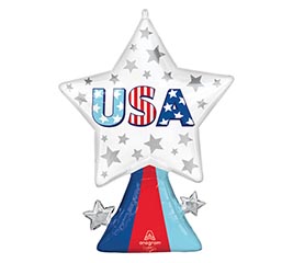 32&quot; PKG PAT USA STAR BURSTS SUPERSHAPE