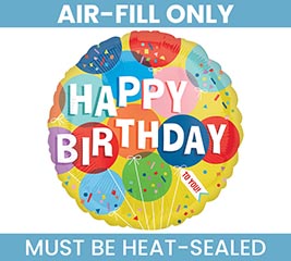 9&quot; HBD SUNNY BALLOONS BIRTHDAY ROUND