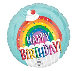 17&quot; PKG RAINBOW SPRINKLES BIRTHDAY ROUND