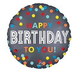 18&quot; PKG HBD SATIN CONFETTI BIRTHDAY