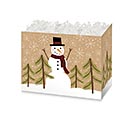 SMALL XMA PLAID SNOWMAN BASKET BOX