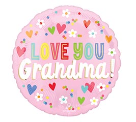17&quot; GPA LOVE YOU GRANDMA HEARTS  FLOWER