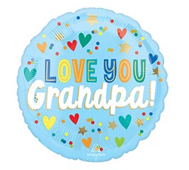 17&quot; GPA LOVE YOU GRANDPA HEARTS  STARS