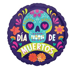 9&quot; INFLATED HAL BOLD SUGAR SKULL DIA DE