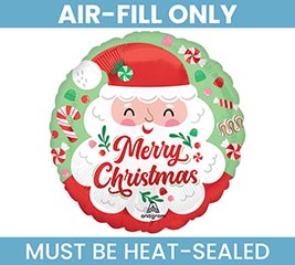 4&quot; XMA JOLLY OLD SANTA CHRISTMAS ROUND
