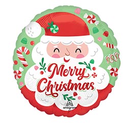 4&quot; INFLATED XMA JOLLY OLD SANTA ROUND