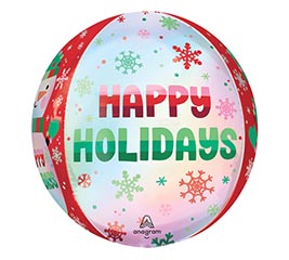16&quot; PKG HAPPY HOLIDAYS SHIMMERING SNOWMA