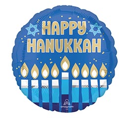 17&quot; HAN HAPPY HANUKKAH ROUND HEXL