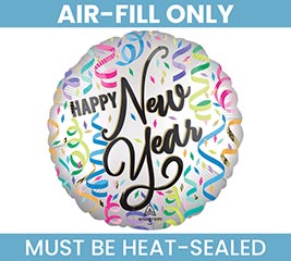9&quot; HNY SATIN NEW YEAR CONFETTI CHEER
