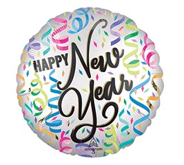 18&quot; HNY NEW YEAR SATIN CONFETTI CHEER