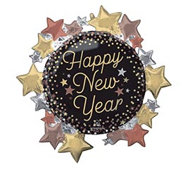 30&quot; PKG LUXE NEW YEARS STARS SUPERSHAPE