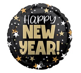 17&quot; HNY NEW YEAR TOP HAT BASH ROUND HEXL