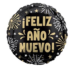17&quot; SPA FELIZ ANO NUEVO FIREWORKS ROUND