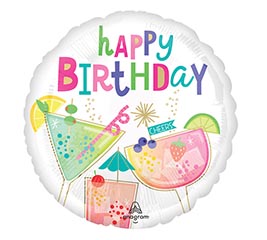 17&quot; PKG COCKTAIL SURPRISE BIRTHDAY ROUND