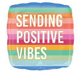 17&quot; PKG POSITIVE VIBES SQUARE HEXL
