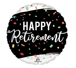 17&quot; PKG HAPPY RETIREMENT ROUND HEXL