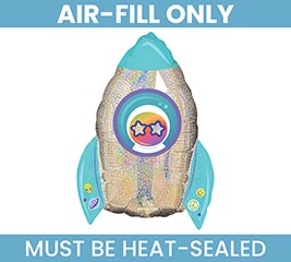 14" FLAT OUTER SPACE ROCKET MINI SHAPE