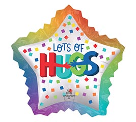 34&quot; PKG SATIN HUGGING WISHES SUPERSHAPE