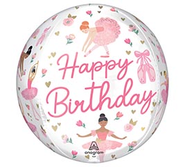 16&quot; PKG HBD BALLERINA GIRL BIRTHDAY ORBZ