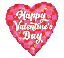 17&quot; HVD CHECKERBOARD VALENTINE&#39;S DAY