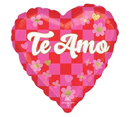 17&quot; SPA TE AMO CHECKERBOARD LOVE HEART