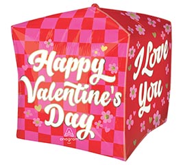 15&quot; PKG HVD CHECKERBOARD LOVE CUBEZ