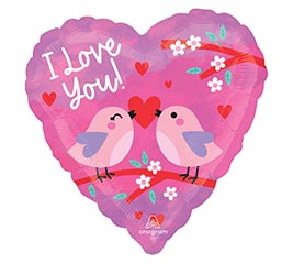 17&quot; LUV LOVE BIRDS HEART HEXL