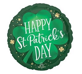 18&quot; STP SATIN LUCKY SHAMROCK ROUND