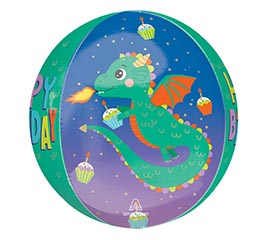 16" PKG HBD CUTE DRAGON BIRTHDAY ORBZ XL